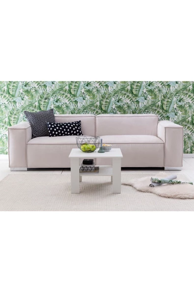 aden home senin evin senin dünyan Orta Sehpa, Beyaz Orta Sehpa, Salon Orta Sehpa, Ahşap Sehpa, %100 MDF, Yan Sehpa - 2