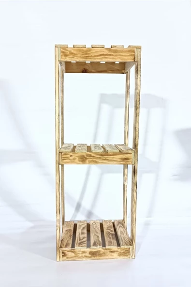 aden home Ahşap Raf, Dekoratif Saksılık, Çiçeklik 3 Katlı - Resim 4