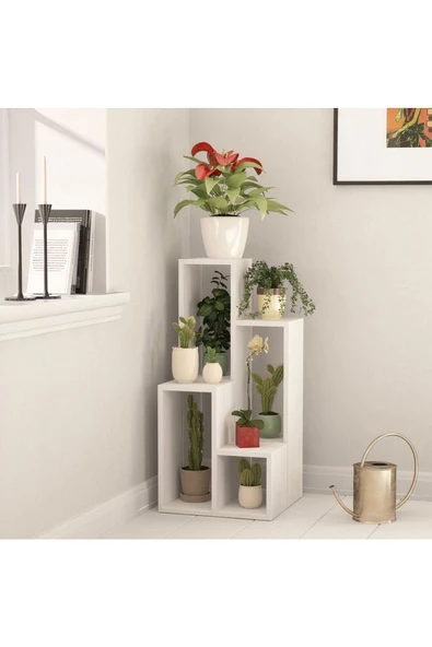 aden home senin evin senin dünyan Saksılık Çiçeklik, Dekoratif Saksı Standı, %100 MDF Saksılık, Mutfak Banyo Rafı - 2