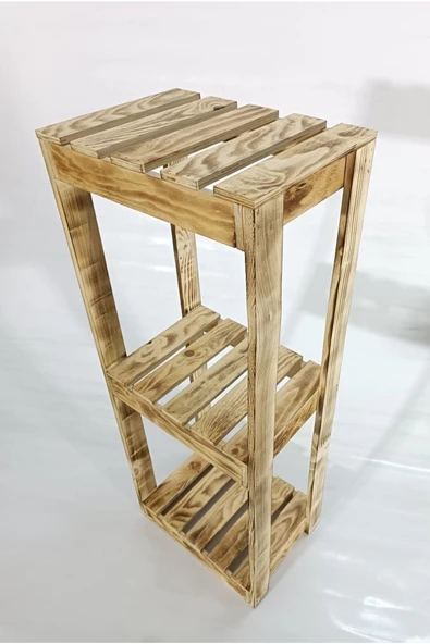 aden home Ahşap Raf, Dekoratif Saksılık, Çiçeklik 3 Katlı - Resim 3