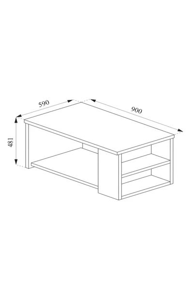 aden home senin evin senin dünyan Orta Sehpa, Beyaz Kapaklı Orta Sehpa, Salon Akıllı Orta Sehpa, Ahşap Sehpa, %100 MDF - 5