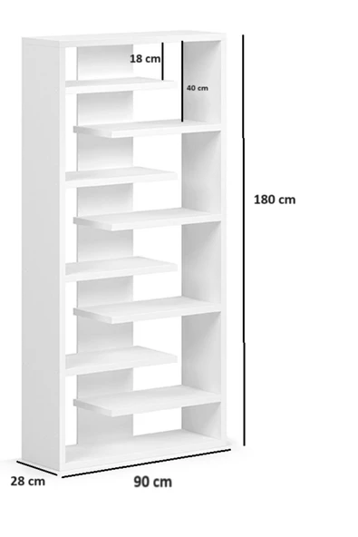aden home senin evin senin dünyan Dekoratif Kitaplık Raf, Bölmeli Kitaplık, Çok Amaçlı Raf, %100 MDF, Mutfak Banyo Rafı - 7