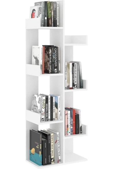 aden home senin evin senin dünyan Dekoratif Kitaplık Raf, Bölmeli Kitaplık, Çok Amaçlı Raf, %100 MDF, Mutfak Banyo Rafı, Saksılık - 4