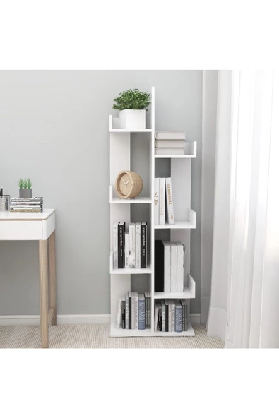 aden home senin evin senin dünyan Dekoratif Kitaplık Raf, Bölmeli Kitaplık, Çok Amaçlı Raf, %100 MDF, Mutfak Banyo Rafı, Saksılık - 2