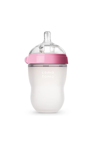 Comotomo Antikolik Silikon Biberon 250ml Pembe - Orta Akışlı (3-6 AY) - 2