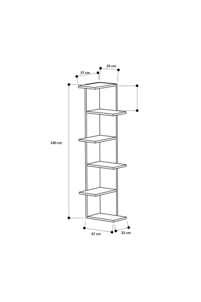 aden home senin evin senin dünyan Beyaz Dekoratif Kitaplık, Çok Amaçlı Raf, %100 MDF Kitaplık, Mutfak Banyo Rafı - 2