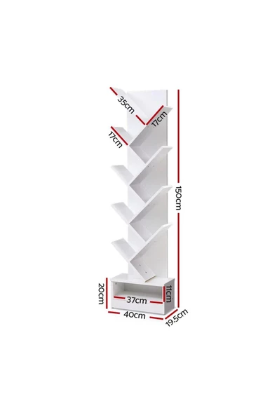 aden home senin evin senin dünyan Kitaplık, Beyaz Dekoratif Kitaplık, Raflı Kitaplık, Çok Amaçlı Raf %100 MDF, MKTP15 - 3