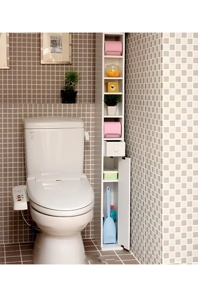 aden home senin evin senin dünyan WC Kağıtlık, Tuvalet Kağıtlığı, Banyo Rafı, Banyo Organizer, Düzenleyici Raf