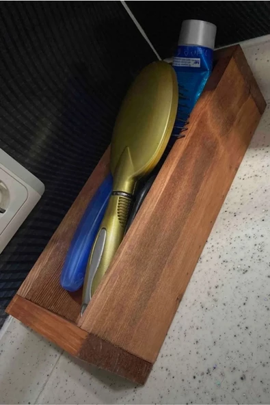 aden home senin evin senin dünyan Çok Amaçlı Dekoratif Ahşap Kutu, Mutfak Banyo Düzenleyici Organizer, AKT12 - 3