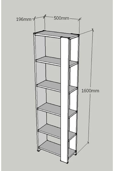 aden home senin evin senin dünyan Beyaz Dekoratif Kitaplık, 5 Raflı Kitaplık, Çok Amaçlı Raf, Banyo Düzenleyici, %100 MDF, MKTP14 - 3