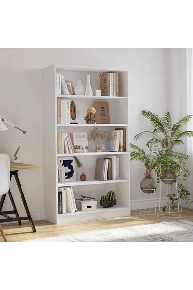 aden home senin evin senin dünyan Beyaz Dekoratif Kitaplık Çok Amaçlı Raf %100 MDF Kitaplık Ayakkabılık Rafı Mutfak Banyo Raf - 2