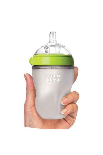 Comotomo Antikolik Silikon Biberon 250ml Yeşil - Orta Akışlı (3-6 AY) - 2