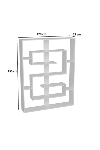 aden home senin evin senin dünyan Beyaz Dekoratif Kitaplık, Çok Amaçlı Raf, %100 MDF Kitaplık, Mutfak Banyo Rafı - 4