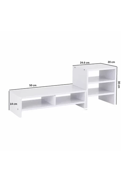 aden home senin evin senin dünyan Monitör Standı, MDF Monitör Yükseltici Stant, Masa Üstü Düzenleyici Organizer, Laptop Standı - 4