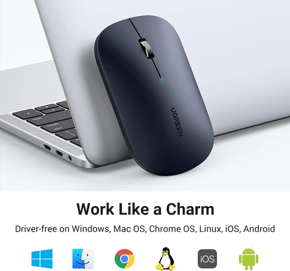 Ugreen MU001-90372 Kablosuz Optik Mouse Siyah - Resim 4