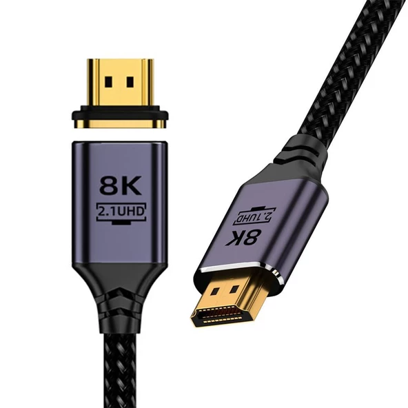 Polham Manyetik Mıknatıslı 1 Metre 8K 60Hz HDMİ To HDMİ Görüntü Aktarım Kablosu, 48GBPS 2.1UHD HDMİ