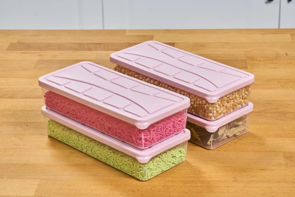 SUPERPUP SAKLAMA KABI SİLİKON KAPAK 4 ADET 1.1 LT PUDRA DONDURUCU,ERZAK KABI - 4