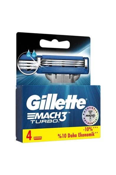 Gillette Mach3 Turbo Yedek Başlık 4'lü