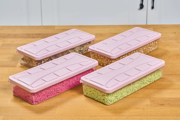 SUPERPUP SAKLAMA KABI SİLİKON KAPAK 4 ADET 1.1 LT PUDRA DONDURUCU,ERZAK KABI