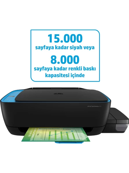 Hp Ink Tank Wireless 419 Fotokopi + Tarayıcı + Wi-Fi Mürekkep Püskürtmeli Tanklı Yazıcı Z6Z97A