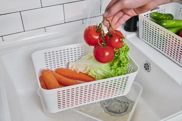 Superpup Süzgeçli Organizer Buzdolabı Düzenleyici Ve Taze Ürün Saklama Kabı 4 LÜ SET 5 LT - 3