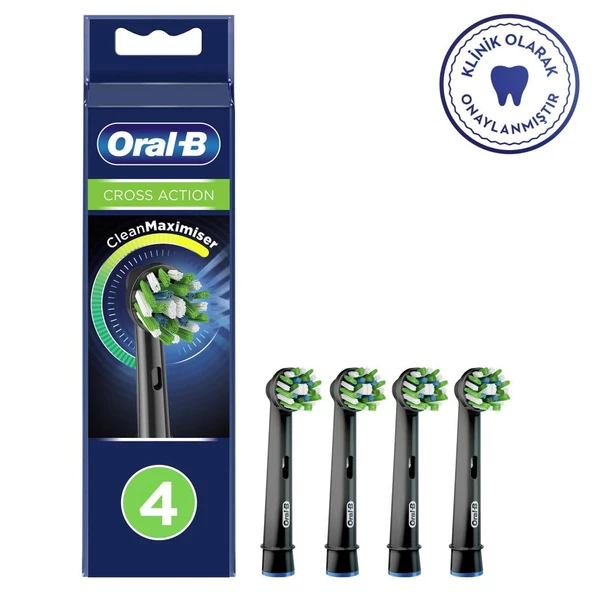 Oral-B Yedek Başlık Cross Action 4lu Siyah - 4