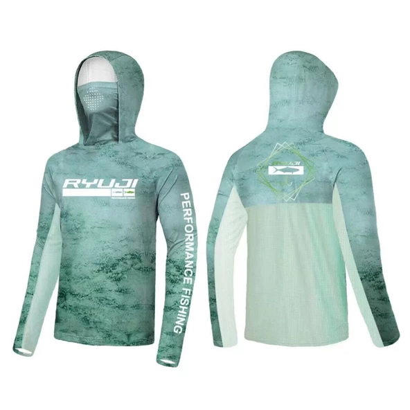 Ryuji UV Performance Green Sky Boyunluklu T-Shirt