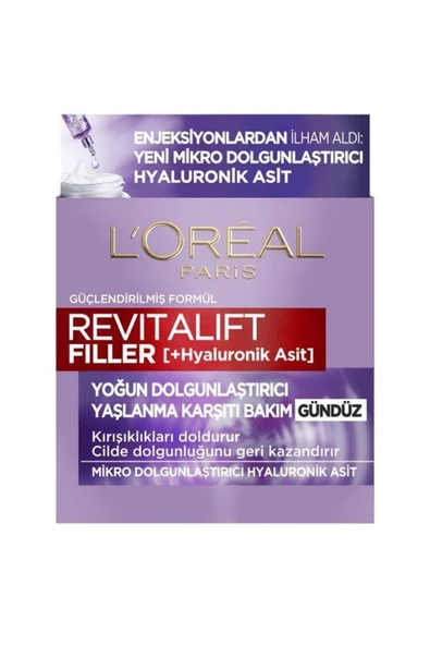 Revitalift Filler Yoğun Dolgunlaştırıcı Yaşlanma Karşıtı Gündüz Kremi 50ml - Hyaluronik Asit