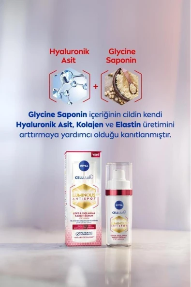 Luminous630 Leke Ve Yaşlanma Karşıtı Serum 30ml, Kolajen Tetikleyici, Hyaluronik Asit, Sıkılaştırıcı