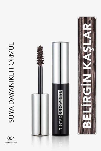 Sudan Etkilenmeyen Kaş Maskarası (KOYU KAHVE) - Tinted Brow Gel - 004 Dark Brown - 8682536034784