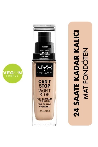 Fondöten - Can't Stop Won't Stop Full Coverage Foundation 06 Vanilla 30 ml 800897157210