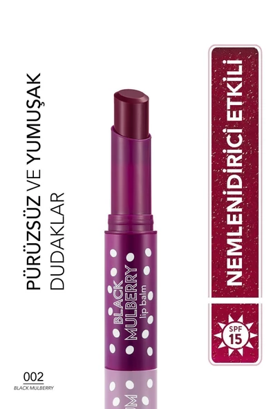 Shea Ve Kakao Yağı Içeren Renkli Dudak Nemlendiricisi (KARADUT) - Lip Balm - 002 - 8690604555376