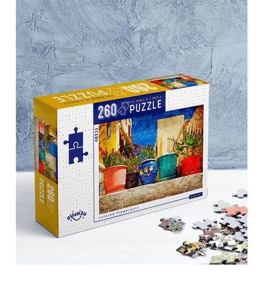 Oyunzu Renkli Saksı 260 Parça Puzzle