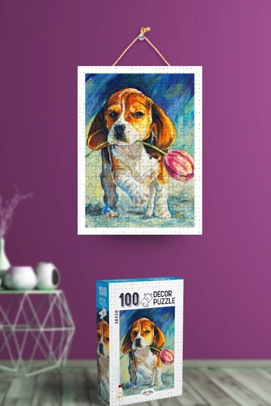 Oyunzu Sevimli Köpek 100 Parça Dekor Puzzle