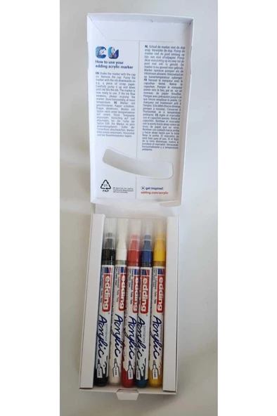 Edding 5300 Permanent 1-2mm Akrilik Kalem Seti 5'li - Resim 2