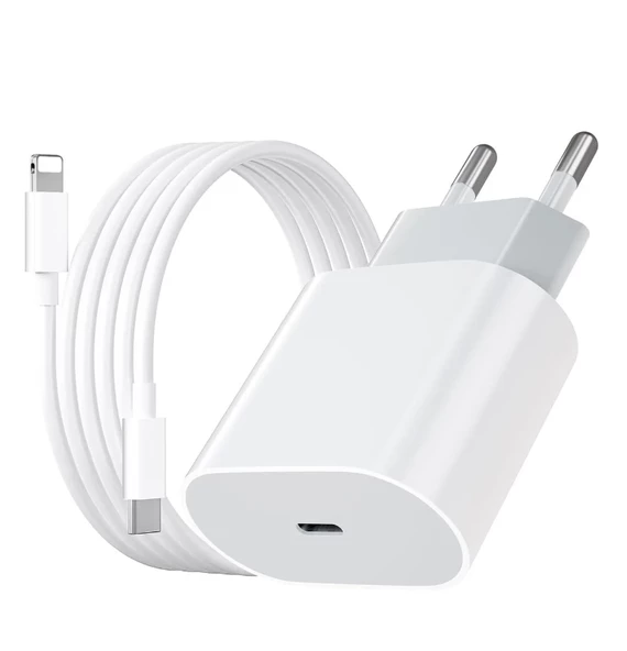 iPhone 11,12,13,14 Pro / Pro Max modellerine uyumlu 25W Adaptör + Type-c to Lightning Şarj Set