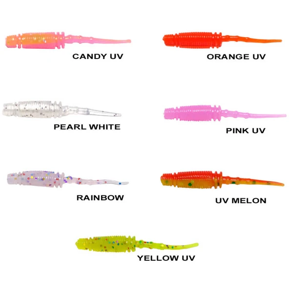 Ryuji Rock Worm 4cm Kokulu Silikon Yem (12 adet)  Standart UV MELON