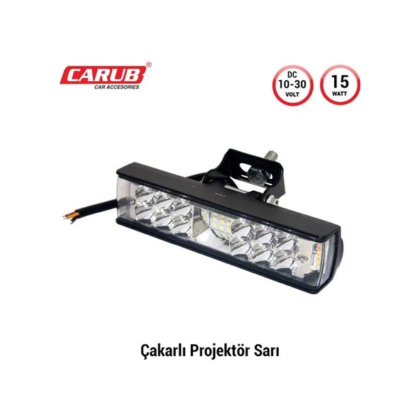 Carub Projektör Sis Farı 10-30V15W Çakar Beyaz- Sarı 15x3,5 ürün görseli