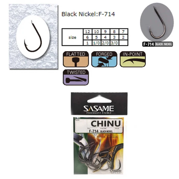 Sasame Chinu F-714 Serisi Olta İğnesi  Standart 10 - 2