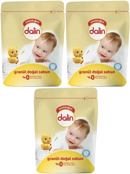 Dalin Granül Sabun Tozu 1000GR Klasik (Doğal Sabun) 3 Lü Set (60 Yıkama)