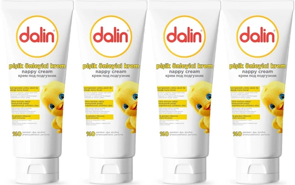 Dalin Pişik öneliyici Krem/Pişik Kremi 100ML (Bebekler İçin) (4 Lü Set) ürün görseli 1