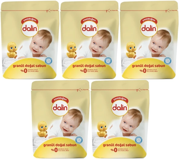 Dalin Granül Sabun Tozu 1000GR Klasik (Doğal Sabun) 5 Li Set (100 Yıkama)