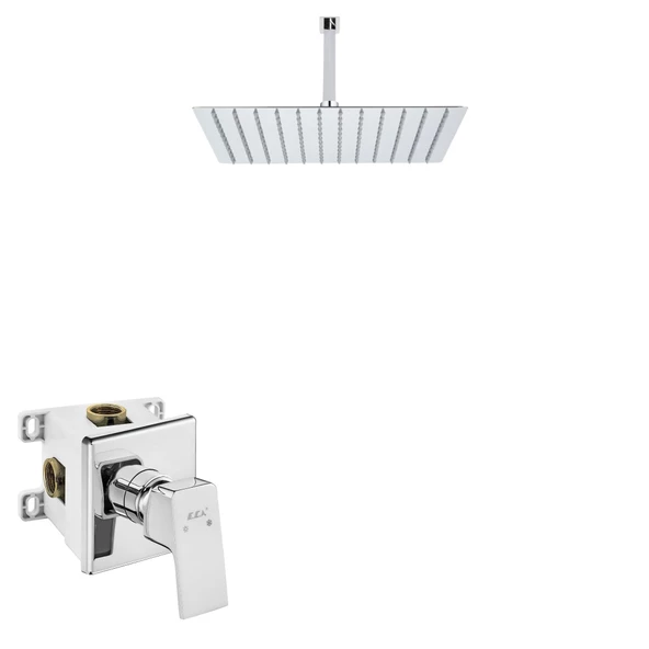 ECA Tiera Kare Ankastre Gömme Duş Bataryası Seti Tüm Parçalar Dahil  30x30 Tavandan ürün görseli