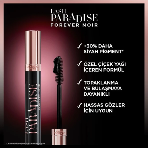 L'Oreal Paris Lash Paradise Forever Noir Maskara - 2