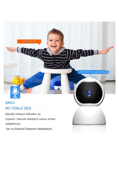 Wifi Güvenlik Kamerası 2mp 1080p Hd Akıllı Ip Kamera Onvif V380 Pro 360° - 3