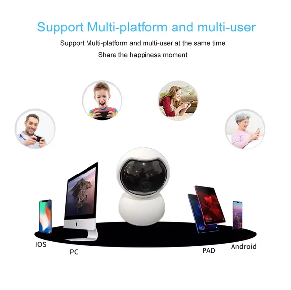 Wifi Güvenlik Kamerası 2mp 1080p Hd Akıllı Ip Kamera Onvif V380 Pro 360° - 4