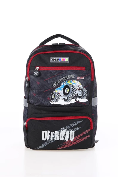 Young 51724 Off Road Okul ve Sırt Çantası + Beslenme Çantası Grey/Red - 5