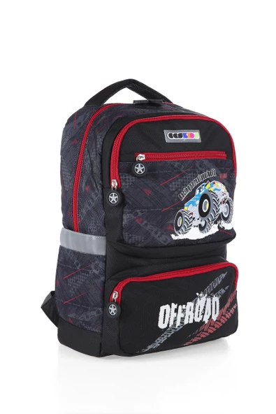 Young 51724 Off Road Okul ve Sırt Çantası + Beslenme Çantası Grey/Red - 3