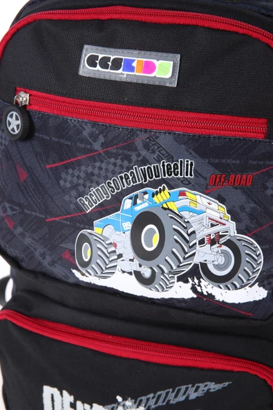 Young 51724 Off Road Okul ve Sırt Çantası + Beslenme Çantası Grey/Red - 7