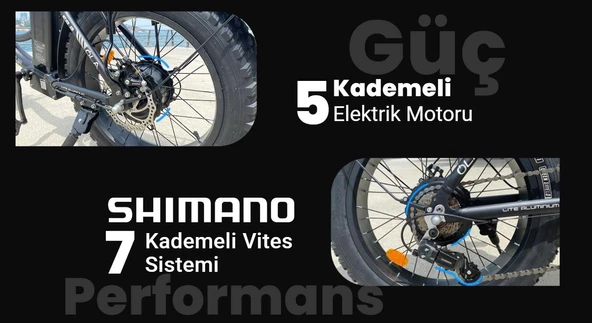 OLA Electrobold EB2 Elektrikli Bisiklet 20” Jant Fat Bike Elektrikli Bisiklet Siyah - 8